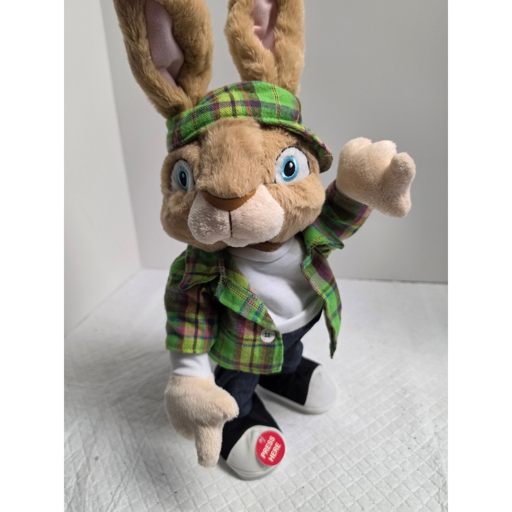 Peter Rabbit Movie Animated Dancing Plush Toy Plaid Jacket Flat Cap Sony Picture